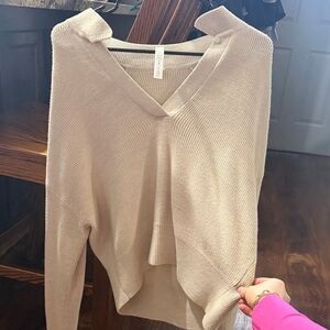 Lululemon Cream V-Neck Sweater